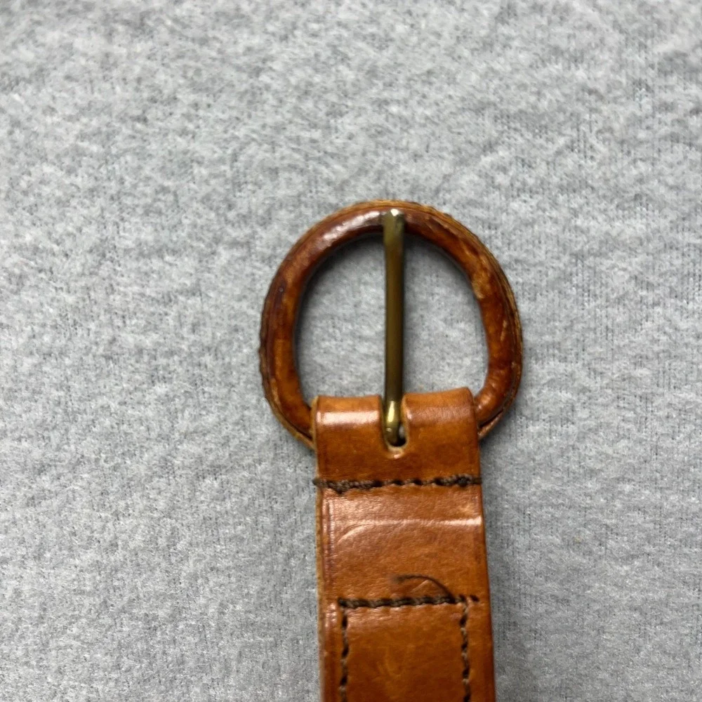 Vintage Christian Dior Braided Leather Belt Made in Spain Brown CD Logo Small 20